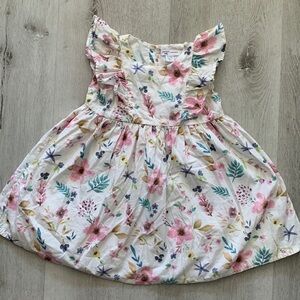 Minoti baby‎ Girl Special Occasion Dress floral cotton summer wedding white pink
